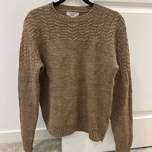 Men's Brown Cable Knit Sweater